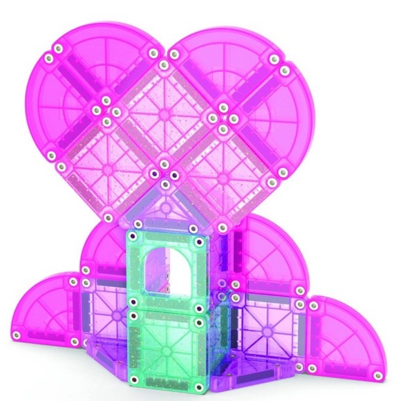 Magna-Tiles MicroMags Travel Heart To Heart, 26 pieces set in a Tin Storage - Picture 5 of 8